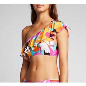 Trina Turk | Gemini One Shoulder Bikini Top 
Size 4